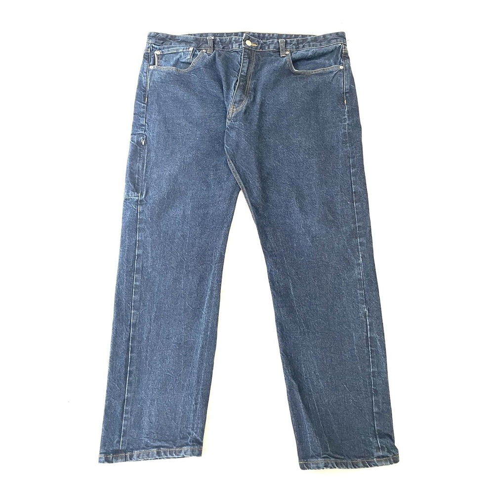 BYLT‎ Selvedge Jeans Mens 40x30 Indigo Blue Dark Wash Zip Cargo Pocket